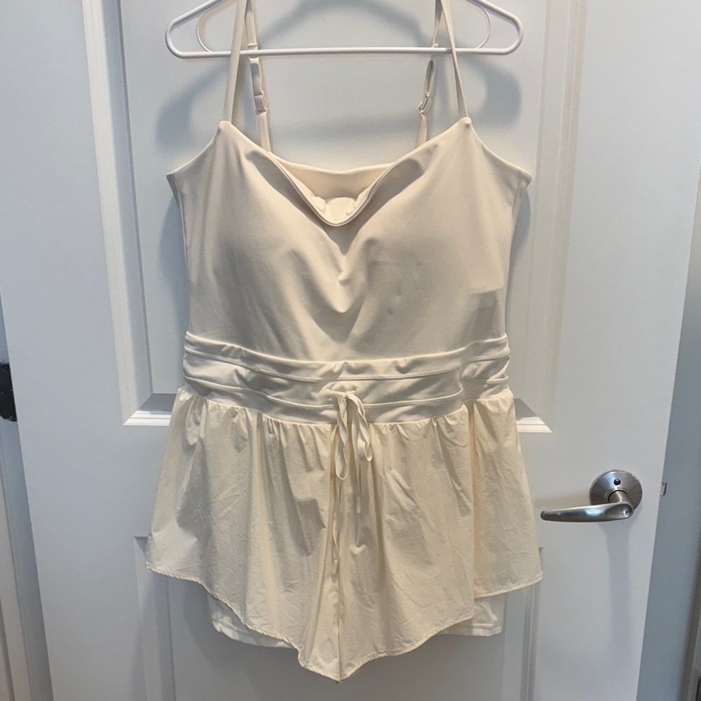 POPFLEX Cream Women's Athletic Romper